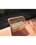 Banc coffre enfant en rotin vintage