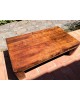 Table basse rectangle bois massif pieds carrés vintage