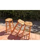 Set de 3 Tabourets paillés hauts « modernistes » vintage années 50